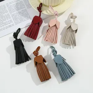 New Trendy Fringe Pendant Bag Leather Accessory Fashion Hanging Rope Car Key Ornament, Stylish Purse Decoration, Item