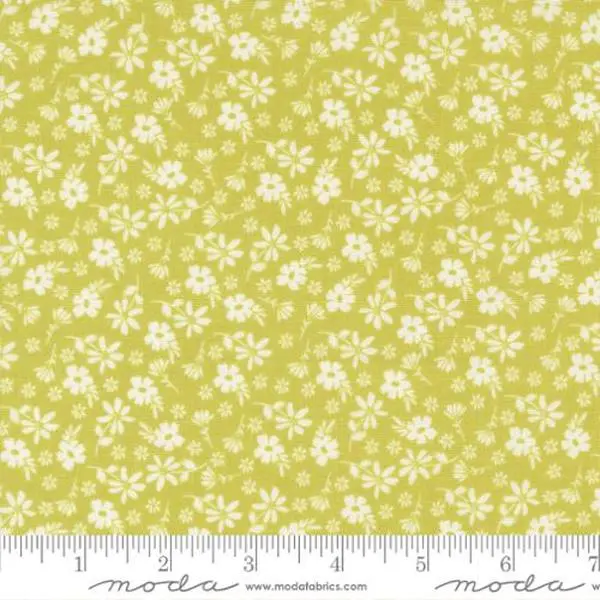 Fabric Moda Chartreuse Blossoms Delightfully Yours by the Quarter Yard 37701-14