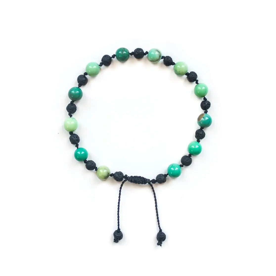 Chrysoprase and Lava Stone Bracelet