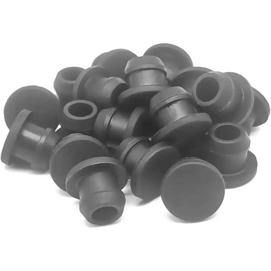 Silicone Plugs 1/4" Rubber Plugs Rubber Hole Plugs Waterproof Plugs Sealing Plugs Black - 20 Pack