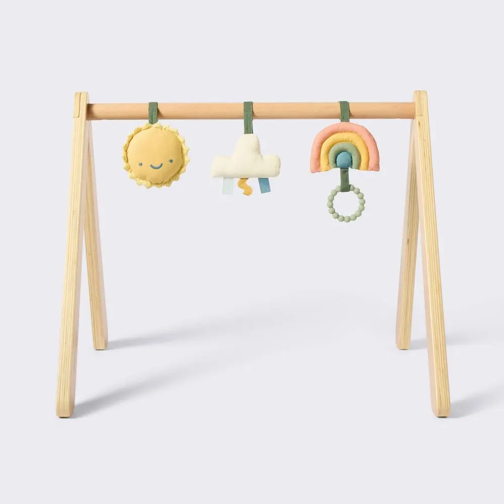 Wood Play Gym + Hanging Toys Set - Cloud Island