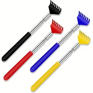 Extendable Claw Back Scratcher, Portable Stainless Steel Telescoping TPR Rubber Grip Back Scratchers for Whole Body, No Battery Required