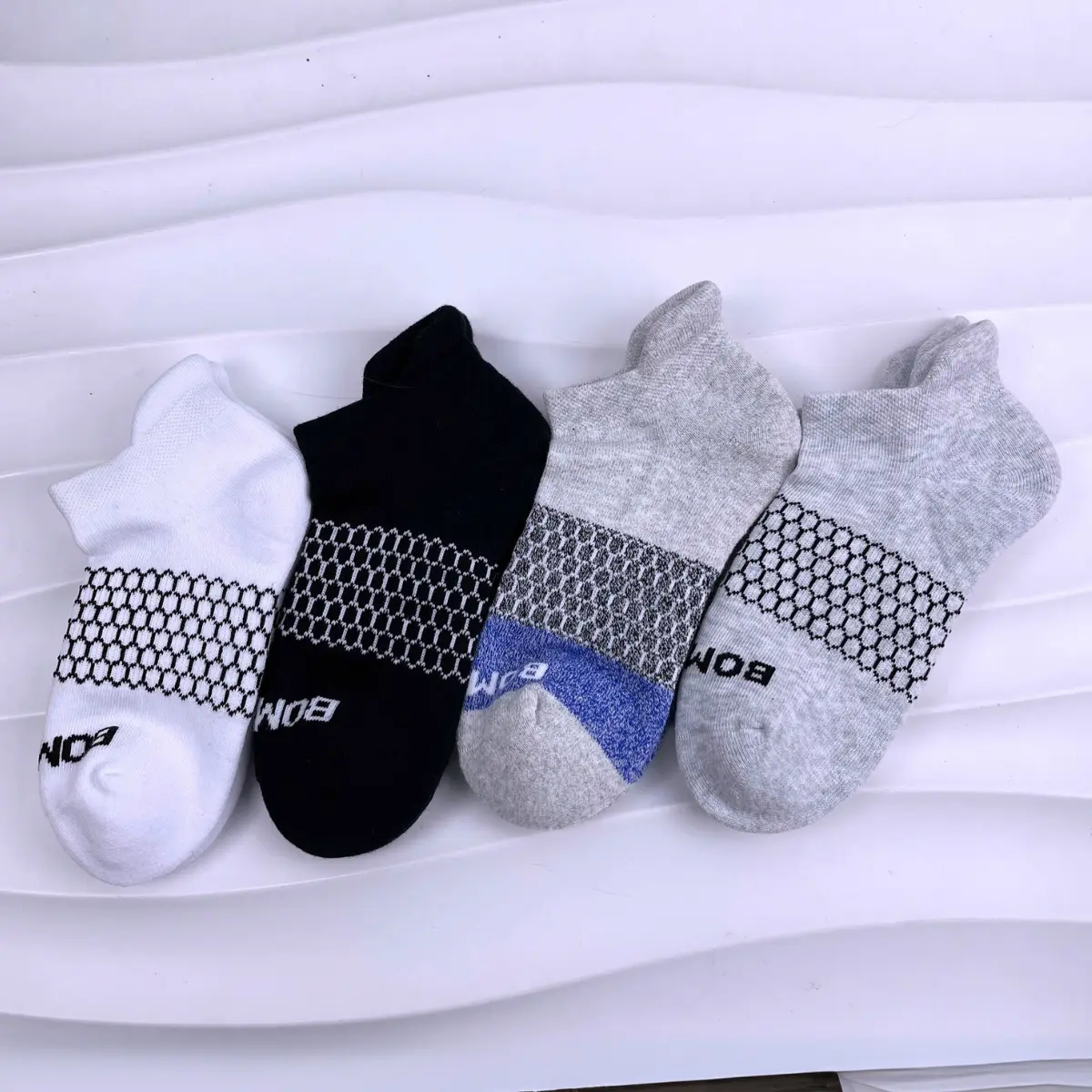 [Pack 3] BomBas Honeycomb Ankle Support Solid Socks for Women, Men | Multi Colors Unisex Running Socks, Seamless Toe, Compression Socks | Stylish Socks