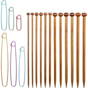 6 Pairs  Knitting  Set, Long Wooden Knitting  Single Point 5-10mm   for Beginners for Making Sweater, Shawl, Scarf