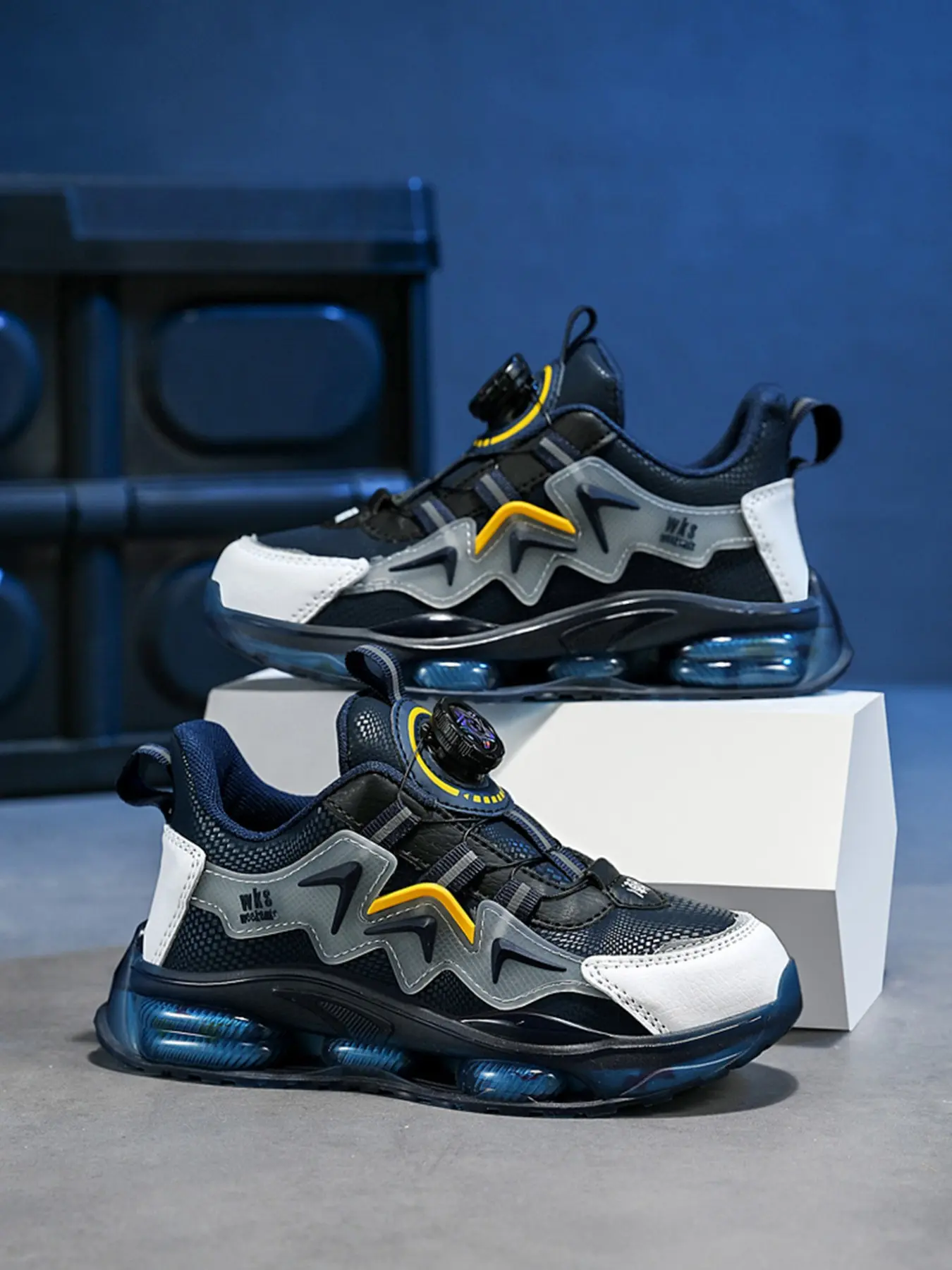 Spring Fall Casual Sports Trendy Walking Shoes, All Season Shoes, Adjustable Rotating Buckle, Classic Colorblock, School Student Sneakers, Breathable Shoes, Eva Sole