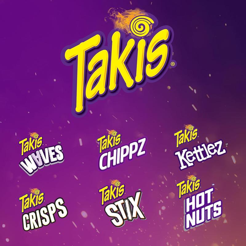 Takis Fuego 17 oz Fiesta Size Bag, Hot Chili Pepper & Lime Flavored Extreme Spicy Rolled Tortilla Chips