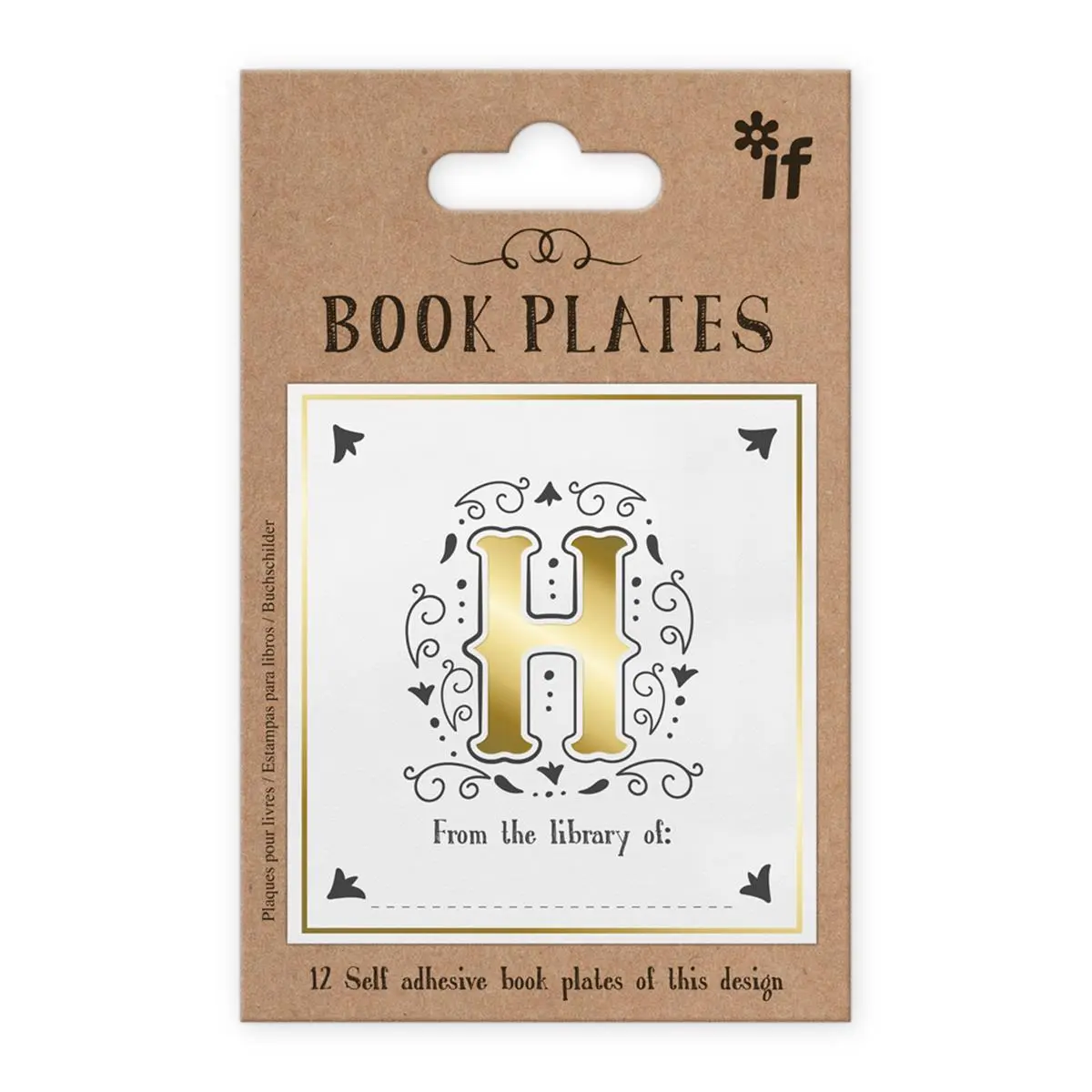 212 MAIN 41508 Self-Adhesive Printed Letter H Book Plates, Office Stationery Printed Labels with Library Mark, Printed Label