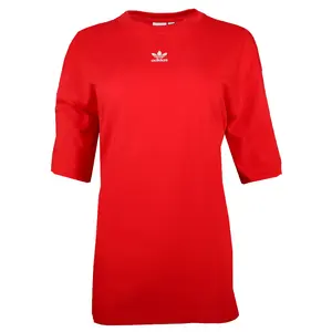 adidas Womens Essentials Boyfriend Crew Neck Short Sleeve Casual Tops Casual - Red