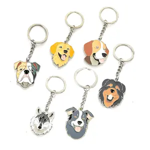 Pet Dog Metal Keychain Labrador Personalized Pet Dog Small Gift Creative Design Car Key