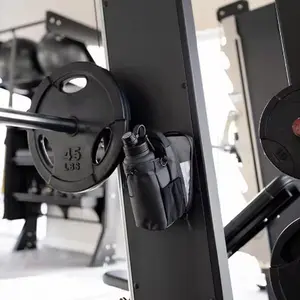 Magnetic Gym Bag with Bottle Holder & Phone Pocket Large Capacity Gym Organizer for Metal Surfaces Black Durable Fabric