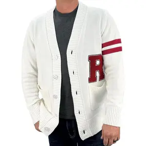 Mens 1950s Letterman Cardigan Sweater