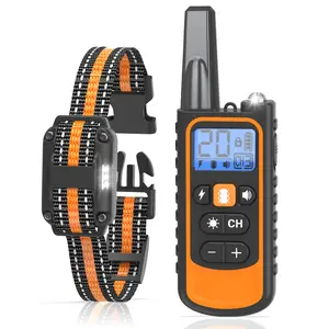 Remote Control Dog Training Collar - Adjustable electric shock collar, featuring buzzer/vibration/shock function and night light, rechargeable electronic collar suitable for large/medium/small dogs