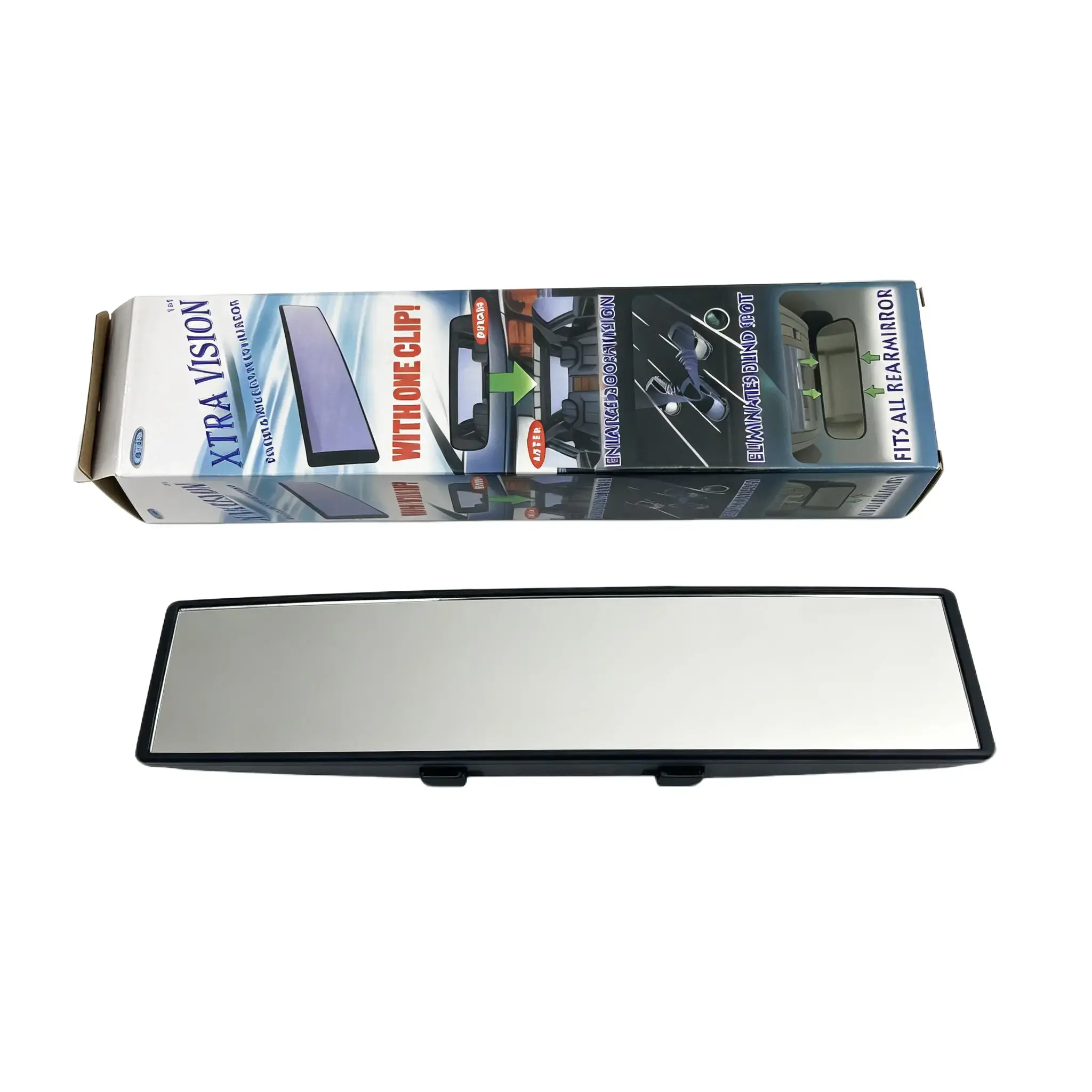 Car Rearview Mirrors, Shock Resistant lnteriorClip-on Panoramic Rear View Mirror for CarWide Viewing
