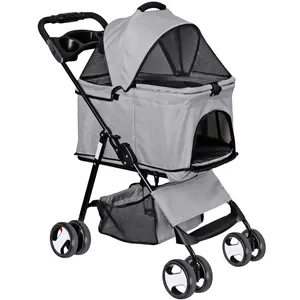 SuperDeal Pets Detachable 3-in-1 Multifunction Jogger Stroller for Dogs and Cats - Gray, Animal Carrier, Car Seat