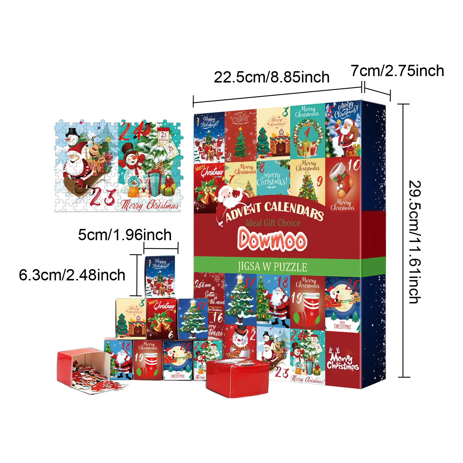 Christmas Advent Calendar Jigsaw Puzzle Toy Jigsaw Creative Toy Christmas Surprise Calendar Jigsaw Gift Box