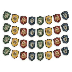 Harry Potter Hogwarts House Pride Hanging Cardstock Banners (32-Pieces, 4 Strings of 8 Cards)