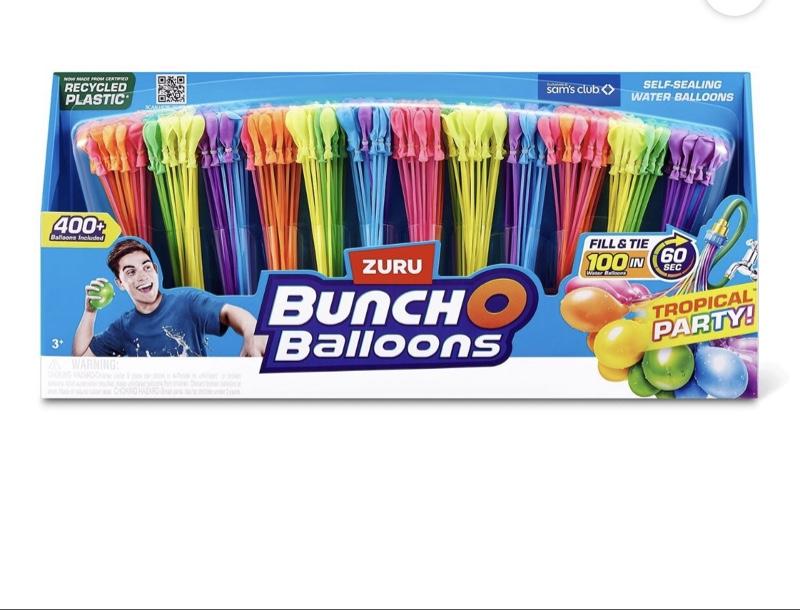 Bunch O Balloons 400+ Rapid-Fill Self-Tying Recyclable Water Balloons, 12 Stems