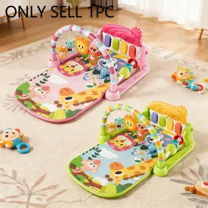 Baby Kick Piano Mat with Guardrail, Musical Fun Piano Toy Pad with Hanging Mirror, Interactive Toys for Infants, Christmas Gift, Play Mat, Nursery Development Mat, Play Mat for Babies