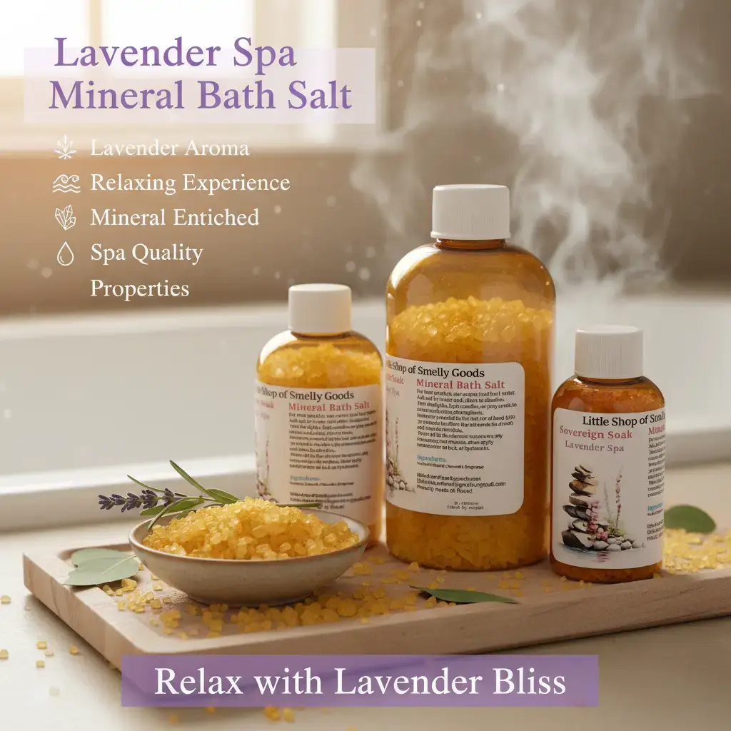 Luxury Lavender-Scented Eucalyptus Mineral Bath Salt - Soothing, Cruelty-Free, Alcohol-Free Body Care Product for Spa Bath Use