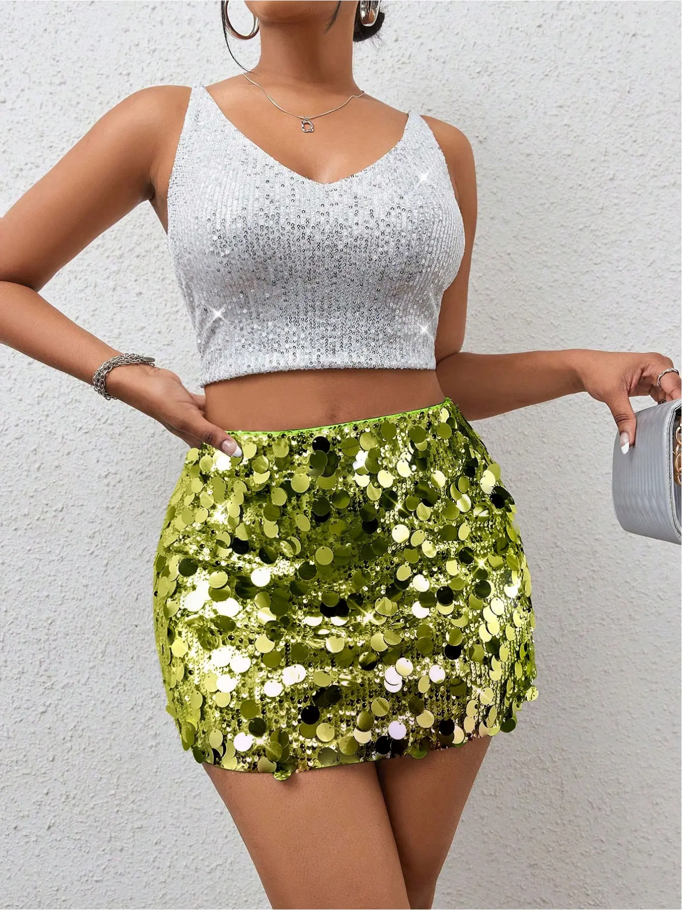 open lace back dress Ariana Sequin Mini Party Dress Red main image 0