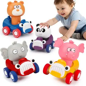 Press & Go Toy Cars for Toddlers 1-3, Push and Go Animal Racing Cars for Babies 6-12-18 Months, Friction Powered Baby Toys, First Birthday Gift for 1 2 3 Year Old Boy Girl Easter Basket Stuffer