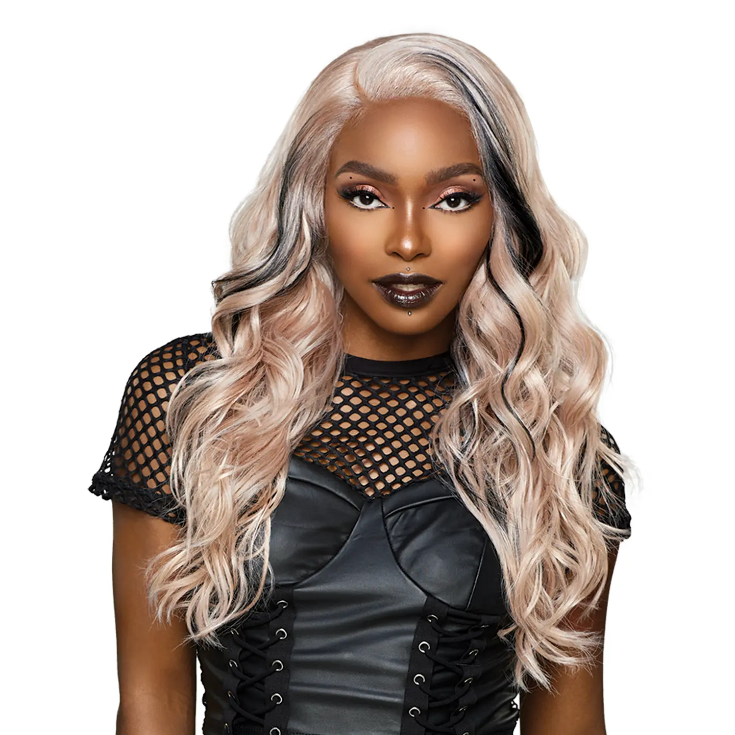 Sensationnel Hexdoll Raven 13x4 HD Lace Frontal Wig, Natural Straight Premium Synthetic Fiber, Glueless and Pre-Plucked with Baby Hair, Easy Maintenance