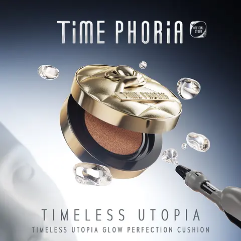 [Any 3 items]TIMEPHORIA Timeless Utopia Glow Perfection Cosmetic Foundation Cushion, 11g, Moisturize, Lightweight, Flawless Finish,back to school