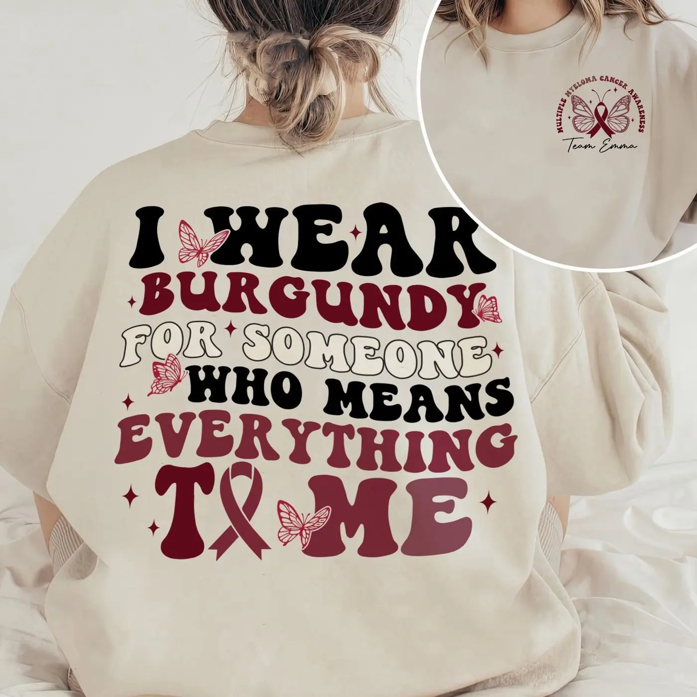 Multiple Myeloma Cancer Awareness Shirt, Burgundy Ribbon Shirt, Cancer Warrior, Cancer Support Gift, Survivor Gift