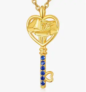 TANGPOET Sterling Silver Birth Flower Necklace for Women with Birthstone Key to Her Heart Pendant Birthday Gifts for Girls Jewelry 18" to 20" Chain