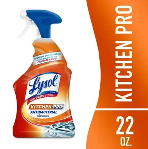 Lysol Kitchen Pro Antibacterial Cleaner Spray for Kitchens, Countertops, Ovens, and Appliances, Citrus Scent, 22 oz