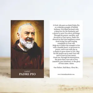 St. Padre Pio Prayer Cards | Wallet Size | 50, 100, 250, 500, 1000