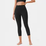 Colorfulkoala Women's 21" Dreamlux High-Waisted No Front Seam Yoga Capri Pants - Tummy Control, Hidden Pocket, Petite Length, Athletic Performance Activewear for Travel & Camping,sohochic