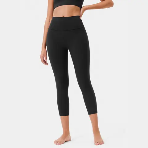 Colorfulkoala Women's 21" Dreamlux High-Waisted No Front Seam Yoga Capri Pants - Tummy Control, Hidden Pocket, Petite Length, Athletic Performance Activewear for Travel & Camping,sohochic
