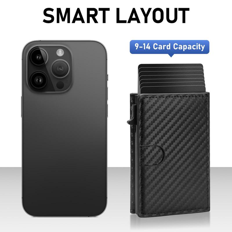 [Valentine's Day Gift]Upgrade Smart Wallet for Men,Slim Minimalist 6-9 Card Capacity RFID Blocking Bifold Wallet,Credit Card Holder Wallet with ID Window Cash Slot