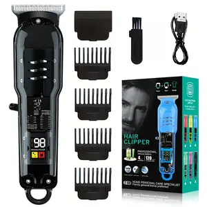 Hair Clippers Professional Cordless for Men, Barber Clippers for Hair Cutting Kit, Wireless LCD Display Hair Trimmers Set, Rechargeable Haircut Machine for Family