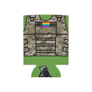 Camo Tactical Vest Can Koozie- Green