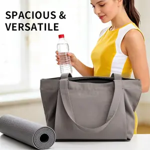1 Count Yoga Mat Bag, gray, with yoga mat pocket, suitable for gym, pilates, travel, beach and daily use