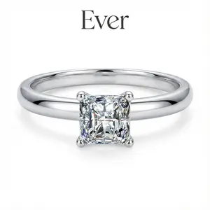 Princess Cut 1/2/3 CT Moissanite in Sterling Silver |   Perfect Gift for Women - Daily Wear, Birthday, Anniversary, Valentine's, Proposal