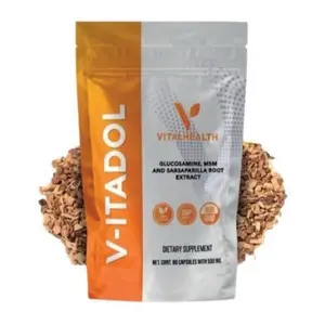 VITALHEALTH V-ITADOL NANO ENCAPSULATED Glucosamine MSM & SARSAPARILLA Dietary Supplement 60 Veggie Capsules for Joint Comfort & Mobility