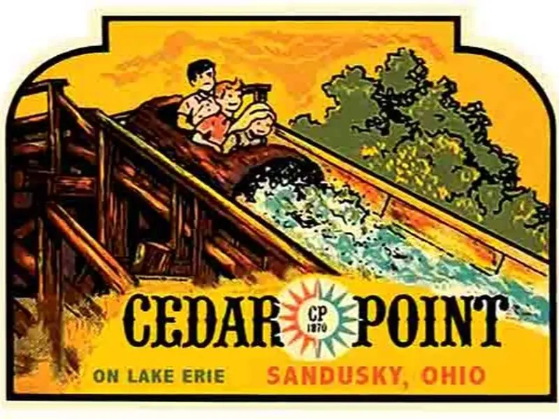 Vintage Cedar Point Amusement Park Sandusky Ohio  OH Lake Erie Cleveland Travel Decal Sticker