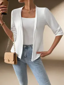 Soft Wind Long Sleeve Cardigan, Thin Breathable Lightweight Knit Outerwear, Versatile Air Conditioning Shirt, Sun Protection Top, One-Piece Set, Womenswear, Knitwear, Casual