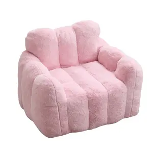 Adult Bean Bag Sofa with Pull Ring, Compression Foam Filled, Easy Move No Assembly, Living Room Bedroom Relaxation, Pink Lotus Style Comfy Lounger Chair for Indoor Outdoor Use, Living Room Furniture for Apartment, Lounge, Family Room