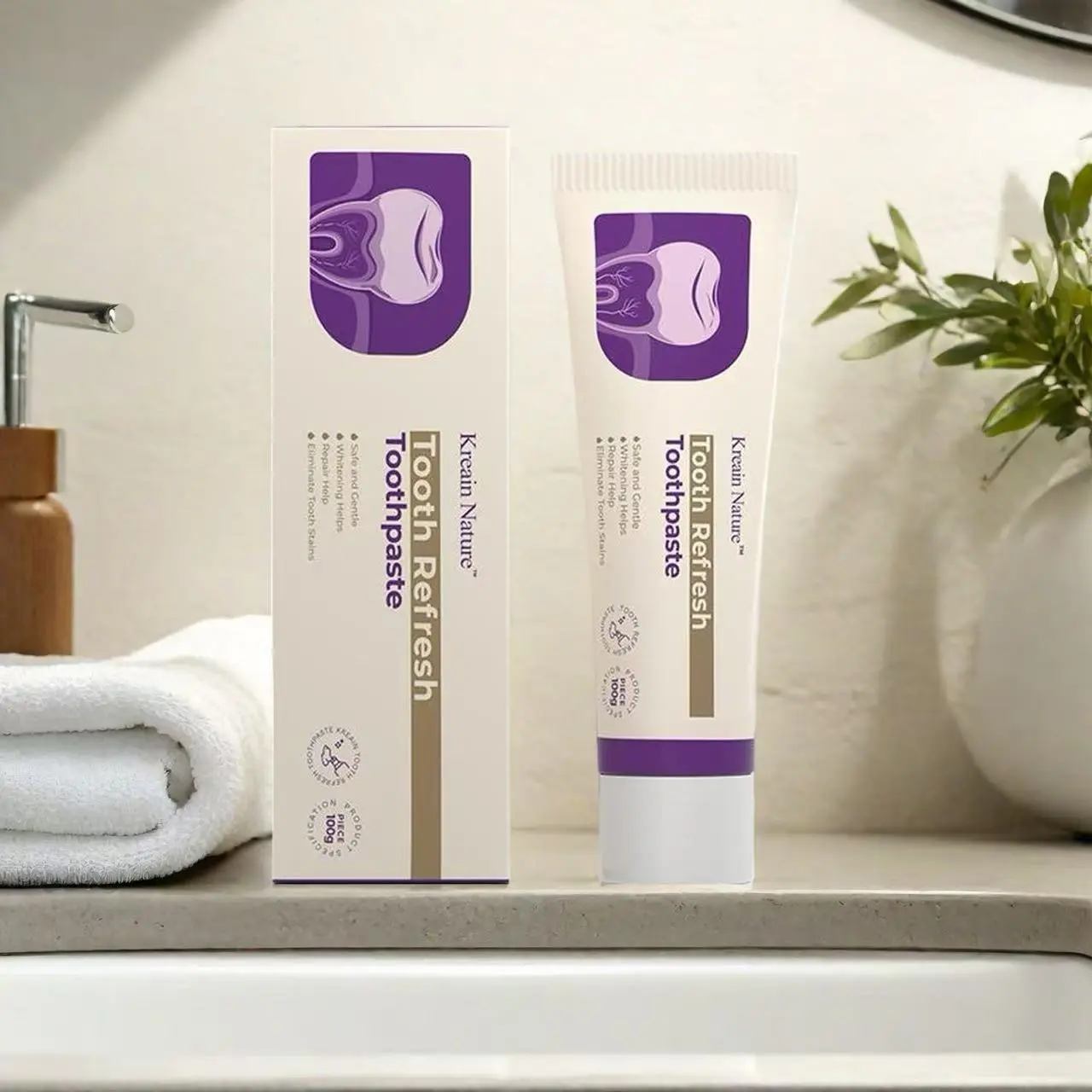 Kreain Nature  Toothpaste: Natural Oral Care for Fresh Breath & Healthy Gums, Gentle Daily Protection