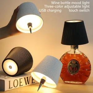T6033 LED Wine Bottle Lamp Charging Table Light, Touch Switch Creative Atmosphere Light, Insertion Wine Bottle Lamp, Coffee Shop Desk Lamp