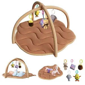 Baby Play Gym Mat, Play Mat Activity Mat with 6 Detachable Toys for Stage-Based Sensory & Motor Skill Development, Easy to Install & Clean, Baby Essentials Gift