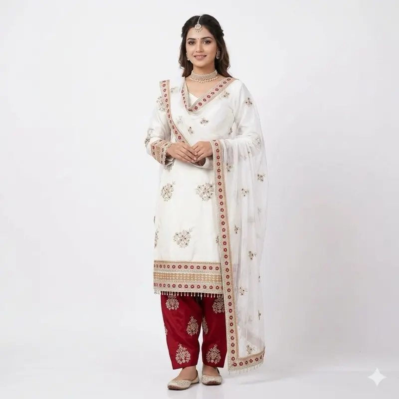 Women's Original 3-Piece Suit, Elegant Traditional Indian Pakistani Designer Outfit with Embroidery for Festive Party Wear, Salwar Kameez, Lady