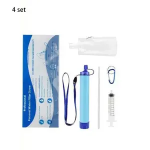 Outdoor Water Filtration System, Personal Straw Filter with Storage Bag, Emergency Survival Gear for Camping, Hiking, Rock Climbing, and Backpacking, Portable Water Filter