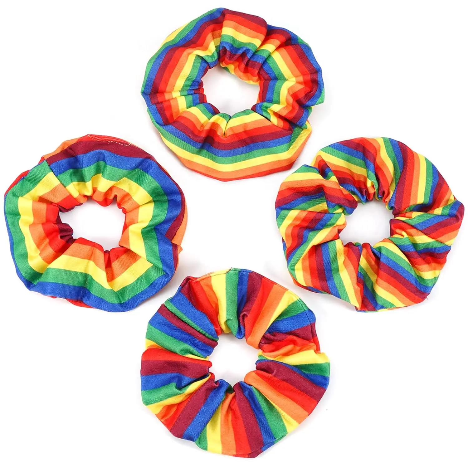 4Pcs Rainbow Hair Ties