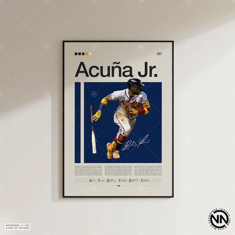 Ronald Acuna Jr. Poster , Baseball Poster, Sports Poster, Sports Bedroom Posters, Poster Decor Room