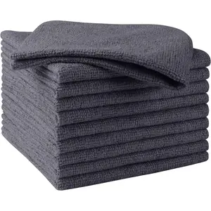 Grey Microfiber Cleaning Cloths, 10 Pack Microfiber Towels  Cars, Lint & Scratch-Free Cleaning Rags  House, Kitchen and Car 11.5 x 11.5 inch